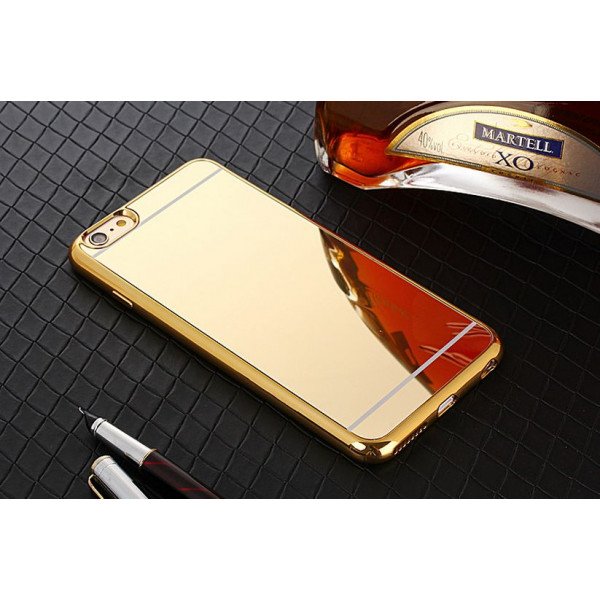 Wholesale iPhone 7 Mirror Shiny Hybrid Case (Champagne Gold)